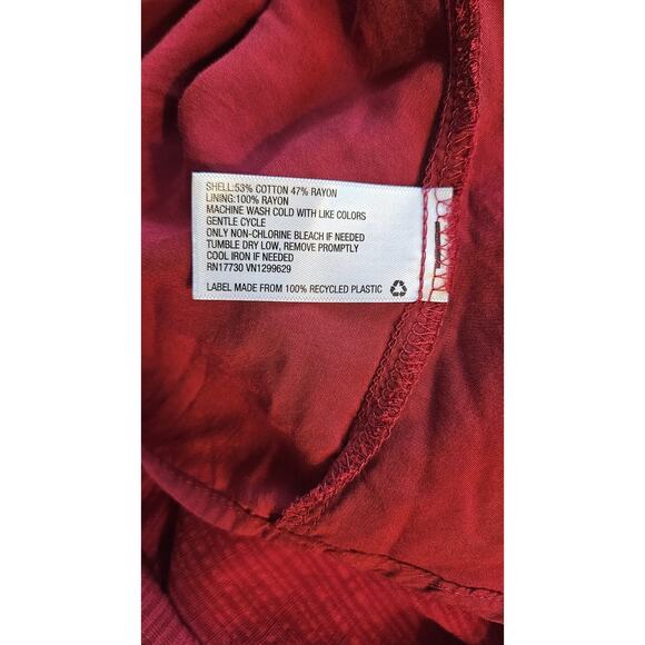 Knox Rose Dress Embroidered Tiered Ruffle Sleeve Dress Boho Red Pockets Size M - Picture 9 of 9